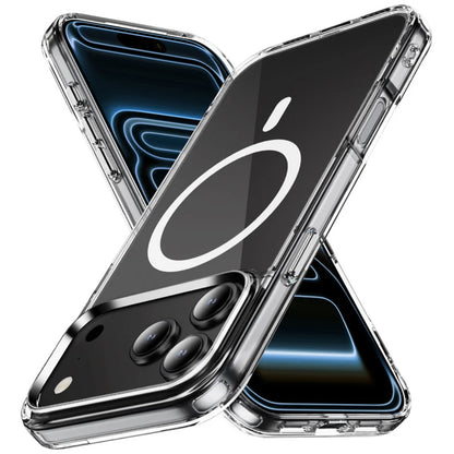 For Apple iPhone 17 Pro (6.3") Clear Magnetic Case with Built-in Magnets Compatible with MagSafe Slim Soft TPU Bumper Case Cover Clear