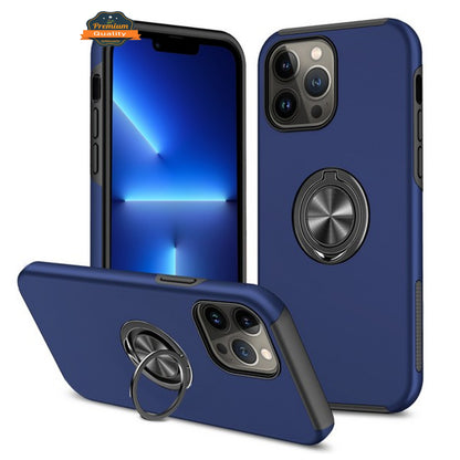 For Motorola Moto G Power 5G 2026 Military Grade Hybrid Case with Flat Metal Ring 360° Rotation Kickstand, Slim Fit Back Hard PC Case Cover