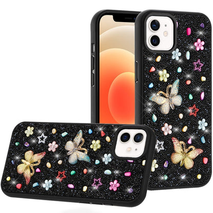 For Apple iPhone 17E /16E Diamond Butterfly 3D Glitter Bling Design, Slim Hybrid Sparkle Protective Cover TPU for Women Girls Case Cover