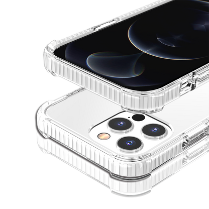 For Apple iPhone 17 Hybrid Transparent Acrylic Rubber Gummy Hard PC Silicone TPU Color Bumper Frame Shockproof Case Cover Clear / White