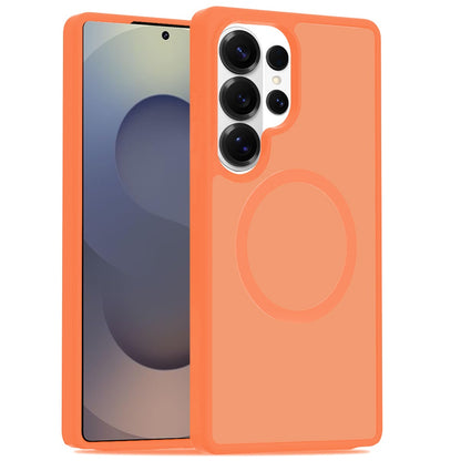 For Samsung Galaxy S25 Ultra MagSafe Compatible Case Hybrid Soft TPU Bumper Hard Translucent Matte Back Slim Shockproof Case Cover Cosmic Orange