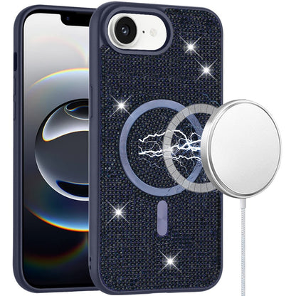 For Apple iPhone 17E /16E Sparkly Diamond Bling Case Rhinestone Skin Hybrid with Magnetic Circle, MagSafe Compatible Case Cover