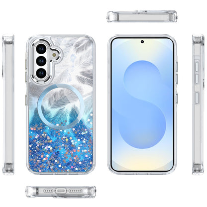 For Samsung Galaxy S25 Ultra Epoxy Glitter Shimmer Fashion Case with Magnetic Magsafe Compatible Hybrid Sparkling Slim Protective Case Cover