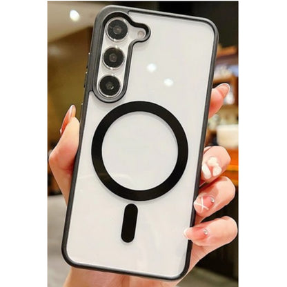 For Samsung Galaxy S25 EDGE Hybrid Clear Transparent with Color Edge Bumper, MagSafe Compatible Ultra Slim Hard PC Case Cover