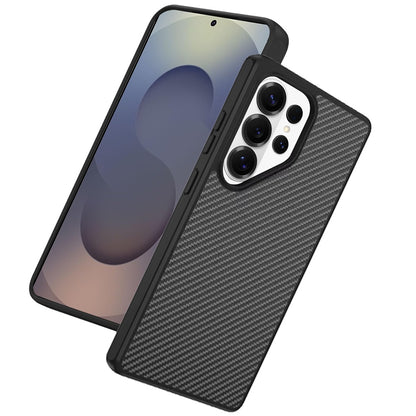For Samsung Galaxy S26 Ultra Carbon Fiber Design with Magnetic HQ 2.0mm Thick Hybrid Shockproof Rubber Hard PC Case Cover