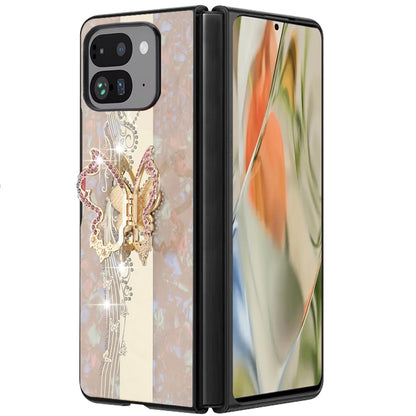 For Google Pixel 10 Pro Fold Diamonds 3D Fashion Bling Sparkly Glitter Ornaments Engraving Hybrid with Ring Stand Case Cover