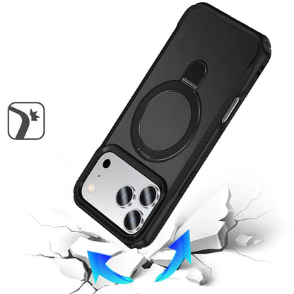 For Apple iPhone 17 Pro Max (6.9") Matte Finish Magnetic Ring Hybrid Protective Invisible Kickstand Magsafe Compatible Case Cover