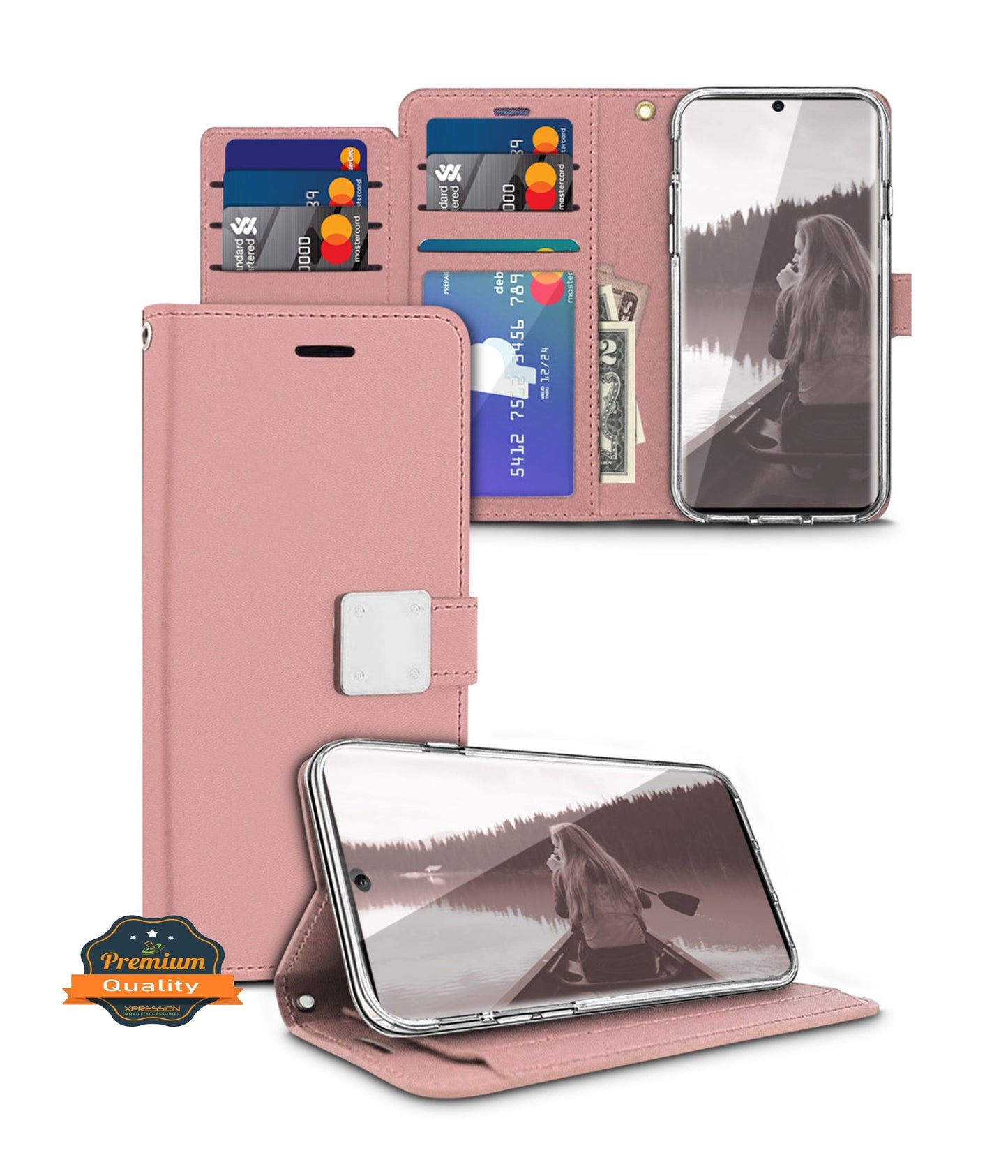 For Samsung Galaxy A37 5G PU leather Wallet 6 Card Slots folio with Wrist Strap & Kickstand Pouch Flip Shockproof Case Cover