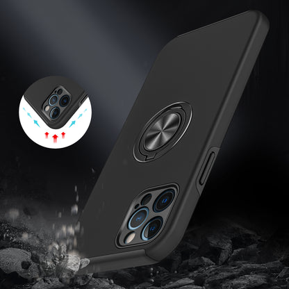 For Apple iPhone SE 3 (2022) SE/8/7 Hybrid 360 Degree Rotatable Metal Invisible Ring Stand Holder Slim Fit Magnetic Car Mount Shockproof Case Cover