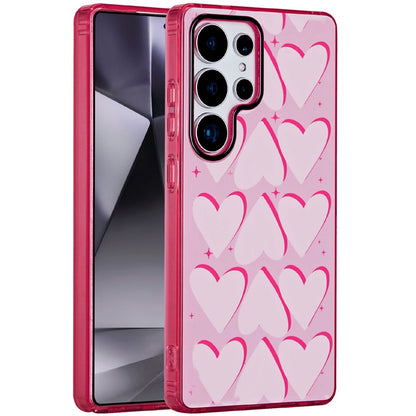 For Samsung Galaxy S25 Ultra Fashion Layer Design Slim IMD TPU Protective, Shockproof Hybrid Stylish Durable Hard PC Case Cover Love