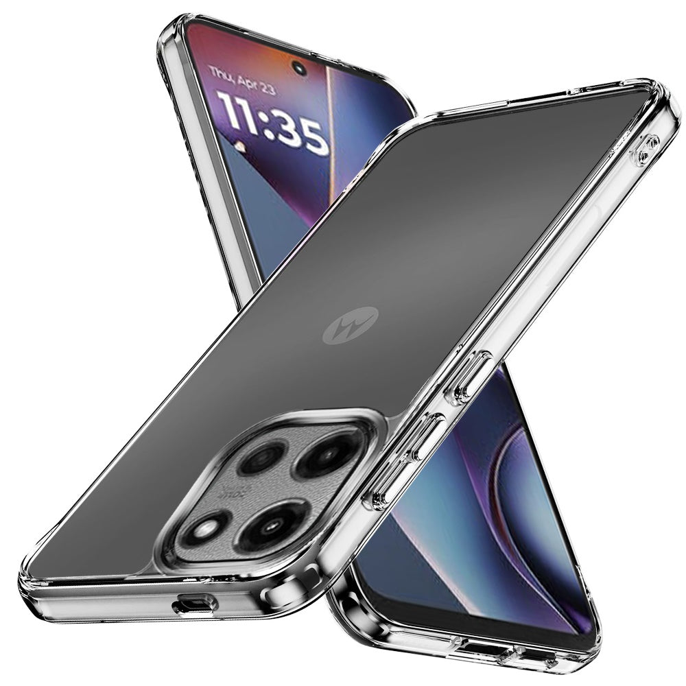 For Motorola Moto G 5G 2025 Premium Hybrid HD Crystal Clear Hard PC Back, Thick 2.0mm TPU Frame, Slim Fit Case Cover Transparent
