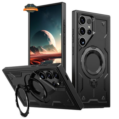 For Samsung Galaxy S25+ S25 Plus /S24+ Ring Holder Military-Grade Shockproof, Magnetic Kickstand, Large Twisting Compatible with MagSafe Case Cover
