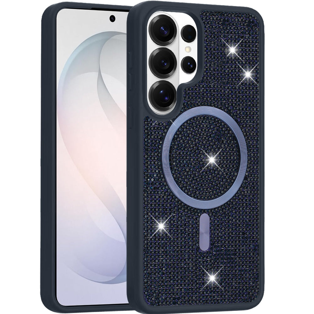 Phone Case for Samsung Galaxy S26 Ultra Magnetic Bling Diamond Sparkle Hybrid Shockproof Rugged Grip Durable Protection Anti-Slip Armor Design Cover