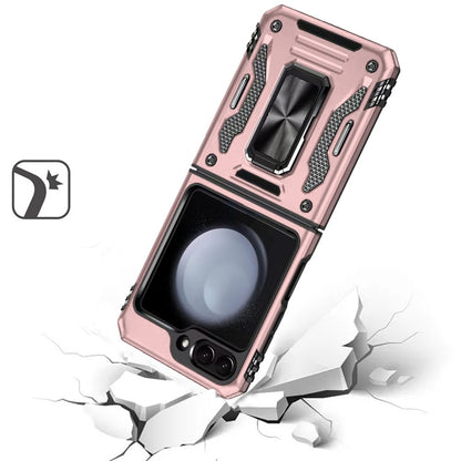 For Samsung Galaxy Z Fold 7 Tough Hybrid Case with Movable Camera Window & Metal Ring Stand Shockproof Case Cover