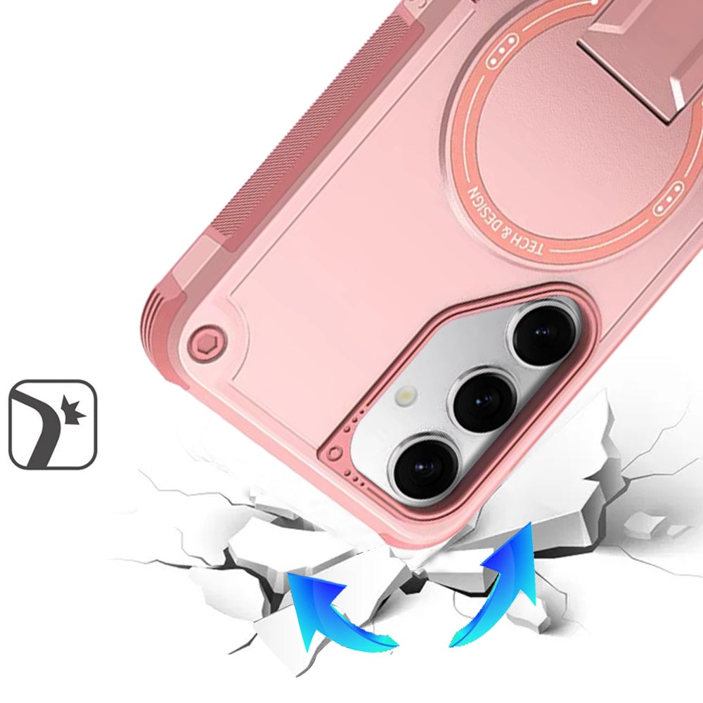 Shockproof Samsung Galaxy S25/S24 Magnetic Hybrid Case with Kickstand - Durable Cover