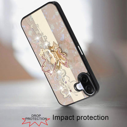 For Samsung Galaxy A07 Diamonds 3D Fashion Bling Sparkly Glitter Ornaments Engraving Hybrid with Ring Stand Case Cover