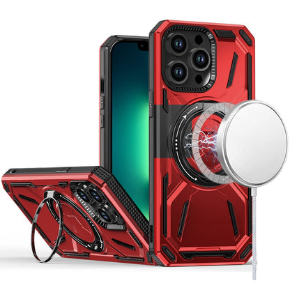 For Apple iPhone 16 Pro (6.3") Hybrid Magnetic Ring and 360° Rotational Kickstand with MagSafe Compatible, Military Grade Drop Protection Case Cover