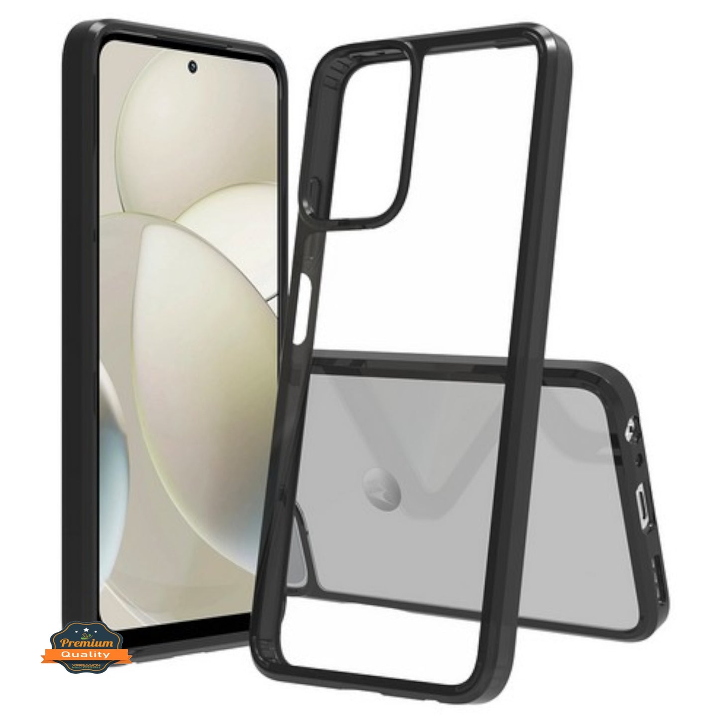 For Motorola Moto G Power 5G 2026 Crystal HD Clear Back Hybrid Case TPU Bumper Frame Slim Shockproof Hard Defender Case Cover Black