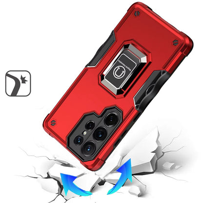 For Samsung Galaxy S26 Ultra Hybrid Stand Magnetic Ring Holder Kickstand Heavy Duty Rugged Drop Silicone & Hard PC Shockproof Case Cover