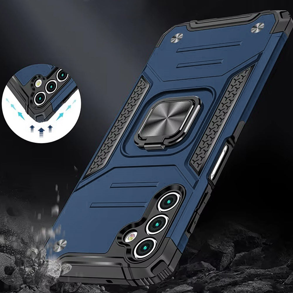 For Samsung Galaxy A36 Armor Hybrid Magnetic Stand with Ring Holder Kickstand Shockproof Heavy-Duty Durable Rugged TPU Dual Layer Case Cover