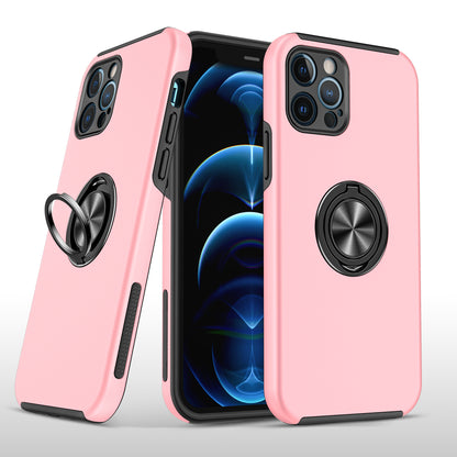 For Apple iPhone 11 Hybrid 360 Degree Rotatable Metal Invisible Ring Stand Holder Slim Fit Magnetic Car Mount Shockproof Case Cover