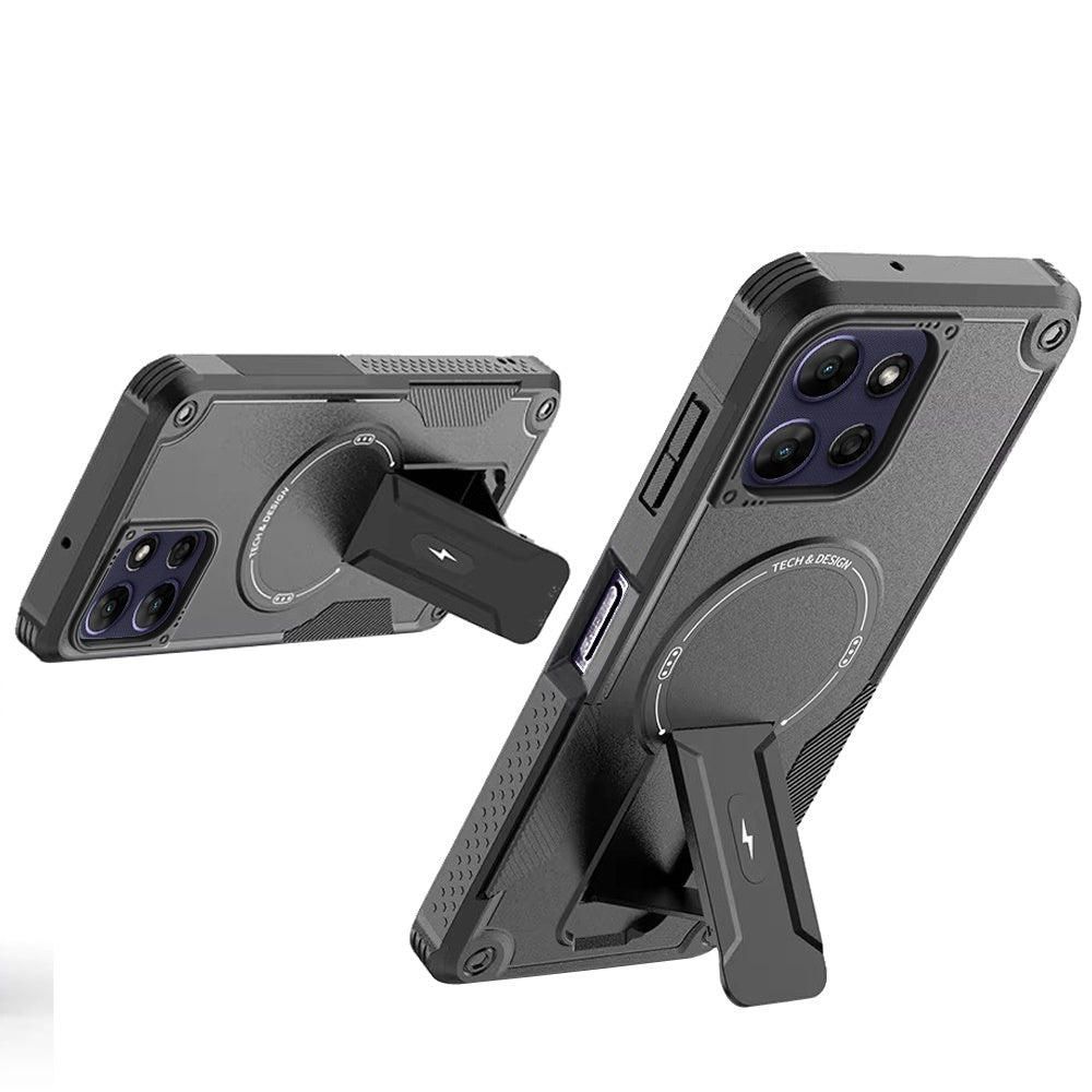 Phone Case for Motorola Moto G Power 5G 2026 /2025 Magnetic Kickstand Rugged Shockproof Armor Grip Anti Slip Heavy Duty Protective Matte Stand Hybrid Cover