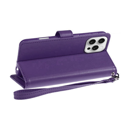 For iPhone 16 Pro Max (6.9") Wallet Cases PU Leather with Credit Card /ID /Cash Holder Slot Dual Flip Book Pouch, Stand and Strap Case Cover
