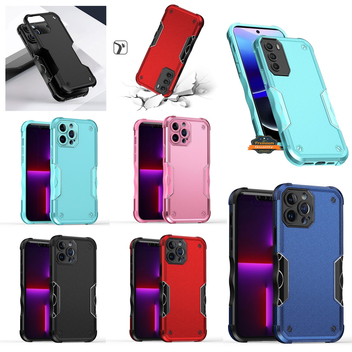 For Samsung Galaxy S26 Ultra Slim Tough Shockproof Hybrid Heavy Duty 2in1 Dual Layer TPU Bumper Rugged Rubber Defend Armor Case Cover