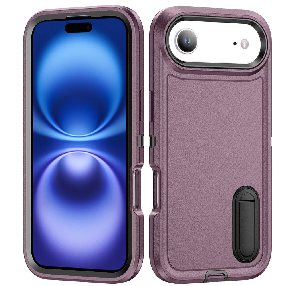 For Apple iPhone 17 AIR Hybrid 3 Layers Hard 3in1 Shockproof with Kickstand Heavy Duty Hard TPU Rubber Anti-Drop Case Cover