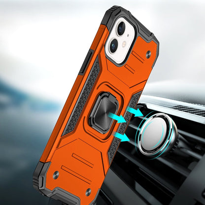 For iPhone 12 / iPhone 12 Pro (6.1") Armor Hybrid Magnetic Stand with Ring Holder Kickstand Shockproof Heavy-Duty Durable Rugged TPU Dual Layer Case Cover Cosmic Orange
