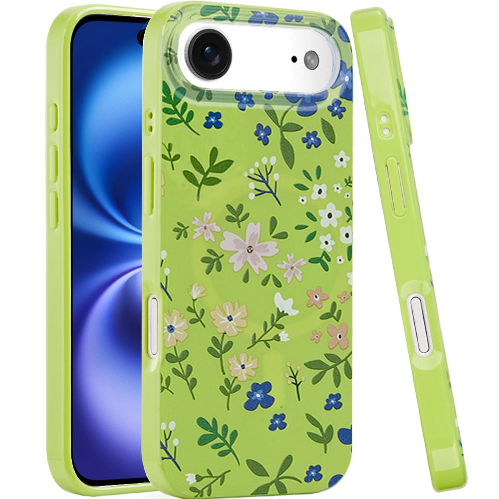 For Apple iPhone 17 Stylish Pattern Fashion IMD Printed Design TPU Slim Shockproof Protective with Magnetic Back Case Cover