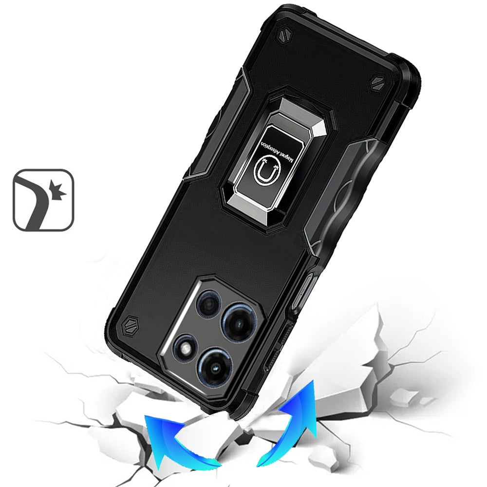 Hybrid Stand Magnetic Ring Holder Kickstand Heavy Duty Rugged Drop Silicone & Hard PC Shockproof