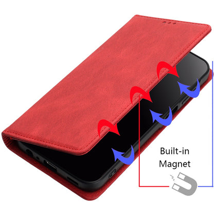 For Apple iPhone 16 Pro Max (6.9") Premium Wallet PU Vegan Leather ID Credit Card Slot Money Holder with Magnetic Closure Pouch Flip Case Cover Red