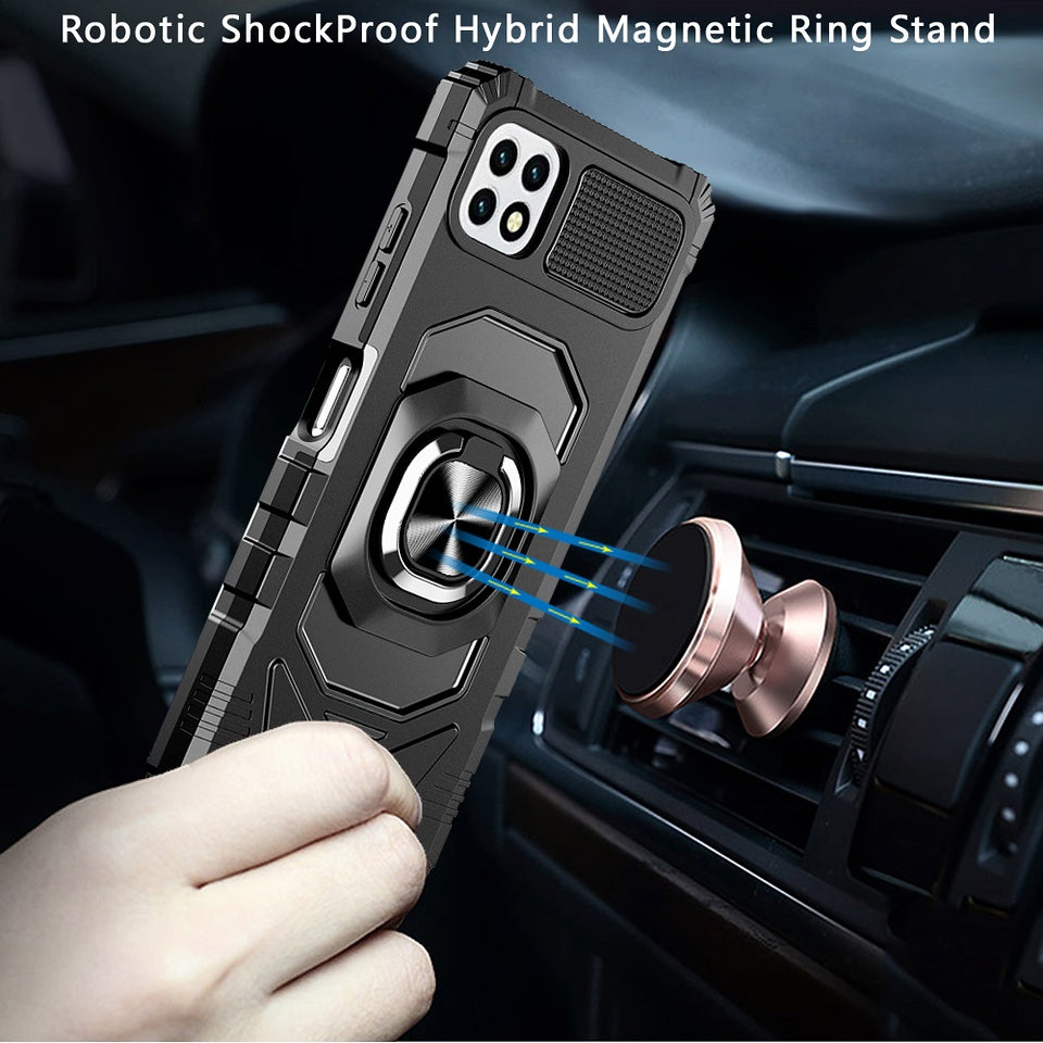 For Samsung Galaxy S26 Hybrid Dual Layer with 360° Rotate Magnetic Ring Stand Holder Kickstand TPU Rugged PC Shockproof Case Cover