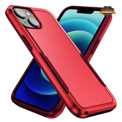 For Apple iPhone 15 Pro (6.1") Hybrid Bumper Dual Layer Heavy-Duty Military-Grade Rubber TPU Defender Protective  Phone Case Cover