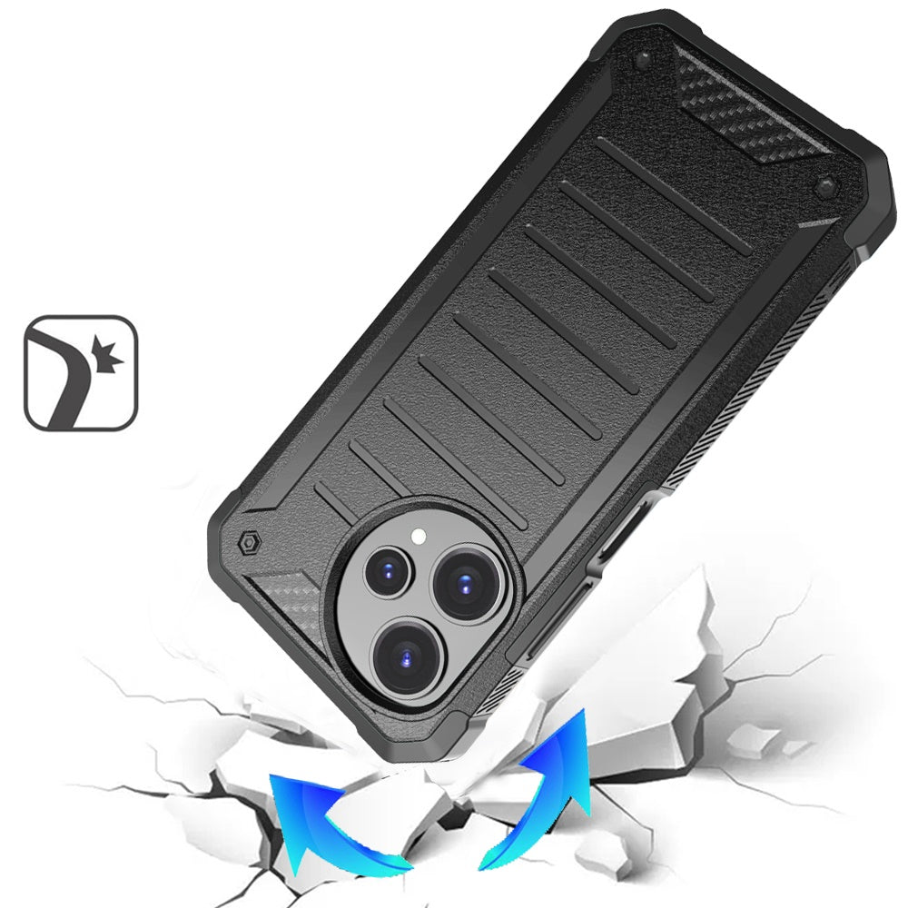 For Cricket Icon Pro 2026 Tough Lined Design Hybrid Shockproof Protective Rugged TPU Hard PC with Durable Grip Case Cover