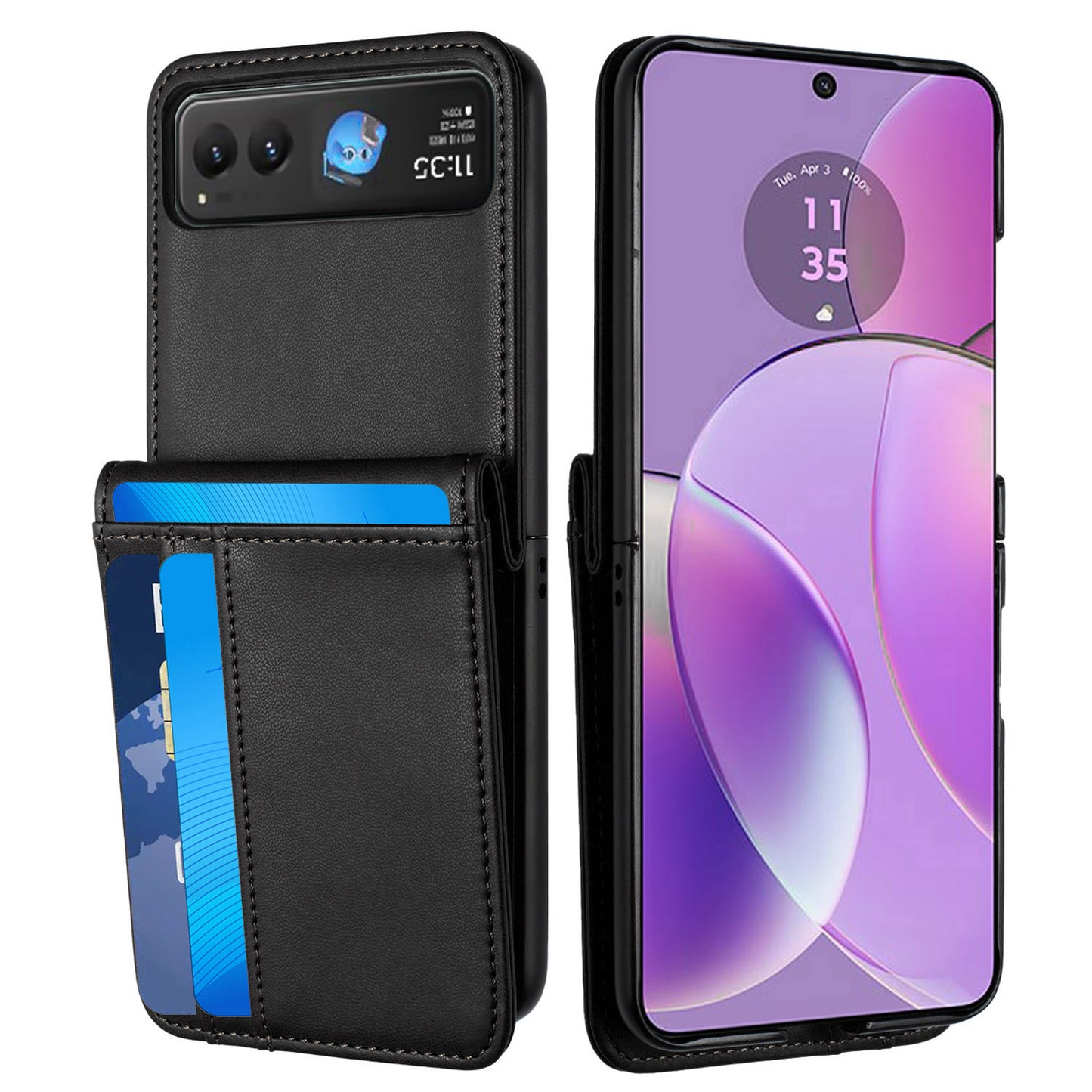 For Motorola Razr 2025 Wallet Case PU Leather Back Storage with Card ID Slot, Pocket Holder, Hybrid Protective Case Cover