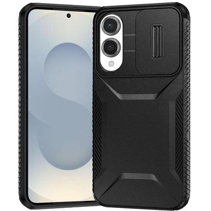 For Samsung Galaxy S25 EDGE Slim Fit Shockproof Hybrid with Slide Camera Window Covering, Rugged Tpu Silicone Hard PC Bumper Case Cover