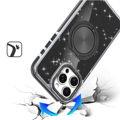 For Samsung Galaxy S26 Ultra Slim Bling Glitter Sparkly Shimmer Hybrid with Magnetic Ring and 360° Rotational Stand [Compatible with Magsafe] Case Cover