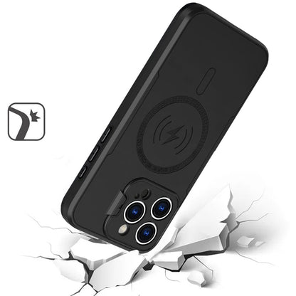 For Apple iPhone 11 Pro Max Foldable Camera Protector Kickstand with MagSafe Compatible, Dual Layer Hybrid Shockproof Case Cover Black