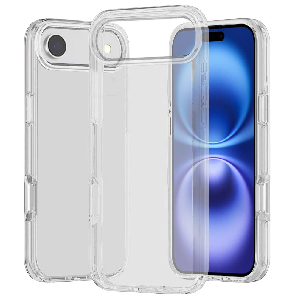For Apple iPhone 17 AIR Transparent Shock Absorption PC + TPU Rubber Gel Thick 3mm Hybrid Silicone Slim Fit Back Case Cover