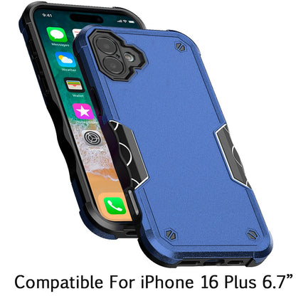 For Apple iPhone 16 Plus (6.7") Slim Tough Shockproof Hybrid Heavy Duty Dual Layer TPU Bumper Rugged Rubber Armor Case Cover