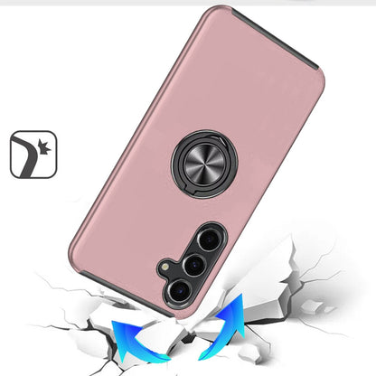 For Samsung Galaxy S25+ /S25 Plus /S24+ Plus Hybrid 360 Degree Rotatable Metal Invisible Ring Stand Holder Slim Fit Magnetic Car Mount Shockproof Case Cover