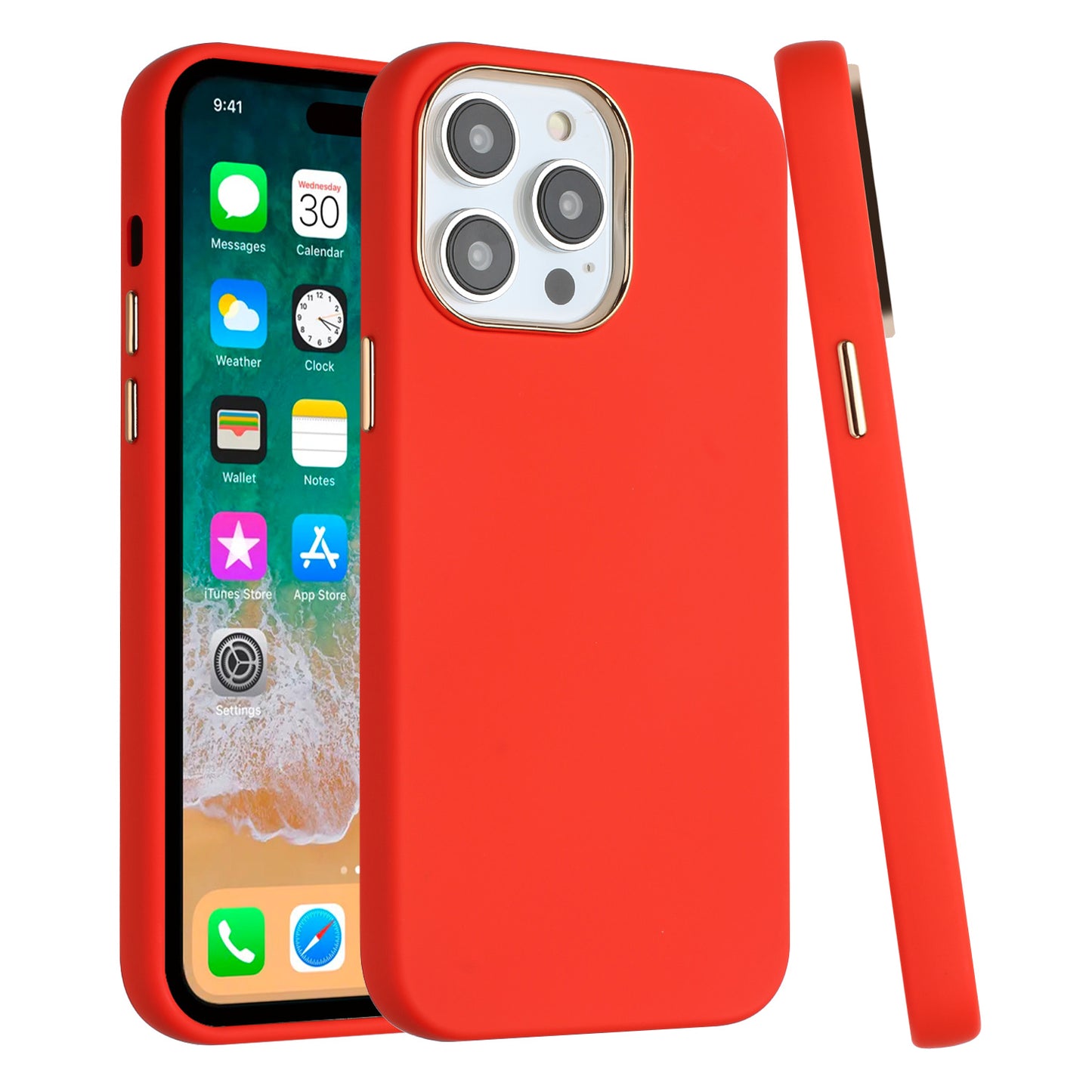 For Apple iPhone 17 Pro Hybrid Armor Shockproof, Durable Bumper Rubber Gummy Gel Slick Hard PC Silicone TPU Case Cover Red