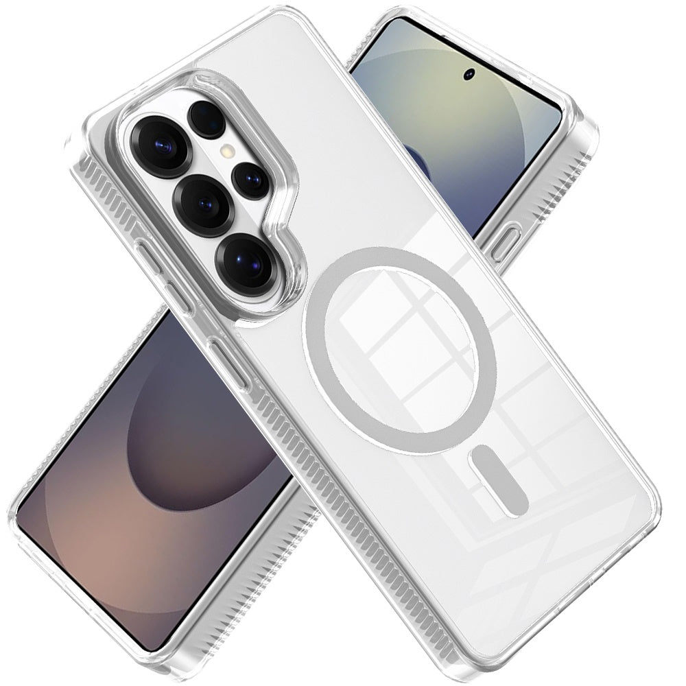 For Samsung Galaxy S23 Ultra MagSafe Compatible Integrated Technology Clean Transparent Hybrid Armor TPU Frame Case Cover Clear