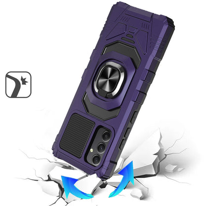 For Samsung Galaxy A36 Hybrid Dual Layer with 360° Rotate Magnetic Ring Stand Holder Kickstand TPU Rugged PC Shockproof Case Cover