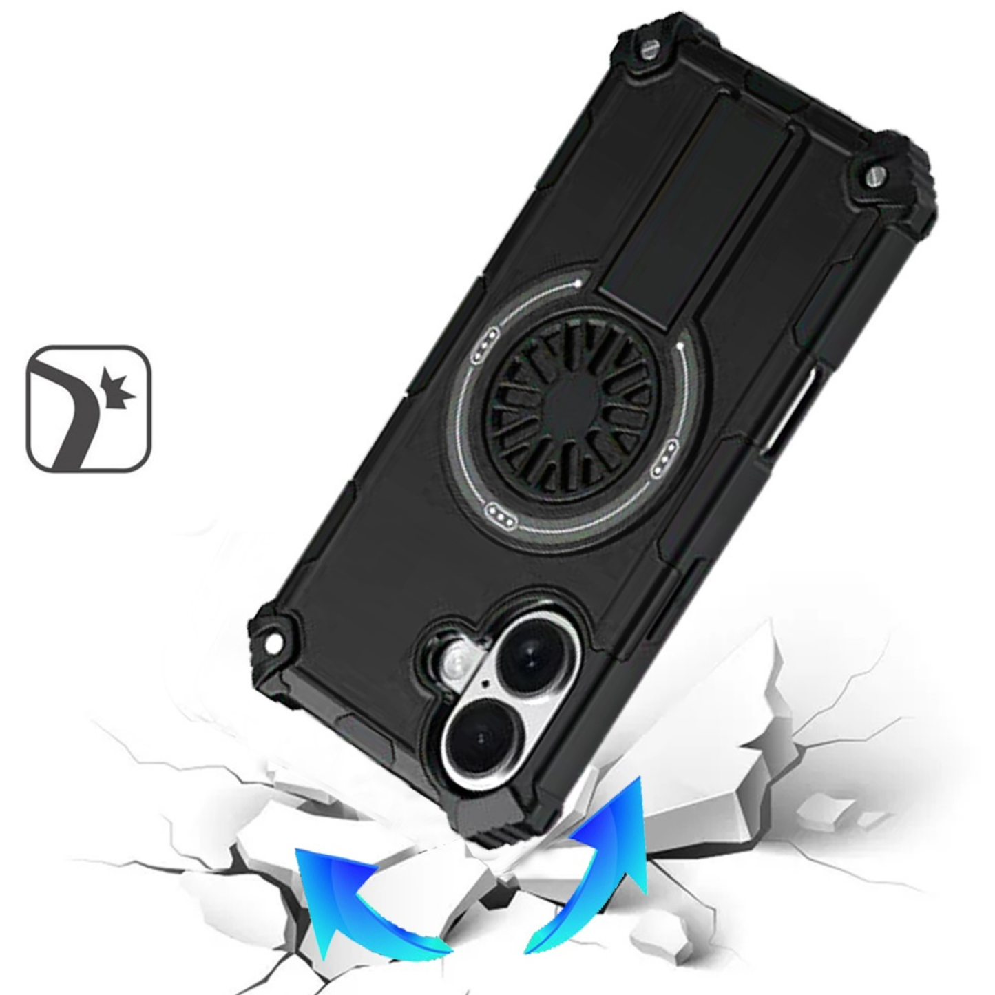 For Samsung Galaxy A17 5G Magnetic Circle Kickstand Hybrid Shockproof Protection with Secure Grip and MagSafe Compatible Design Case Cover