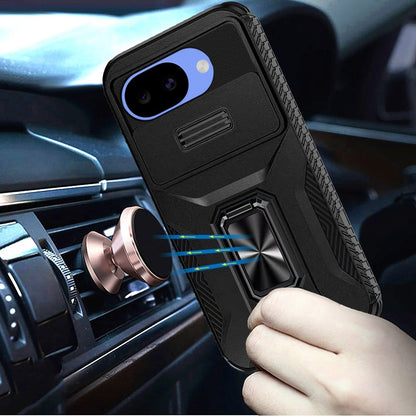 Phone Case for Google Pixel 10A Magnetic Ring Stand Camera Protection Shockproof Heavy Duty Kickstand Rugged Grip Anti Scratch Hybrid Cover