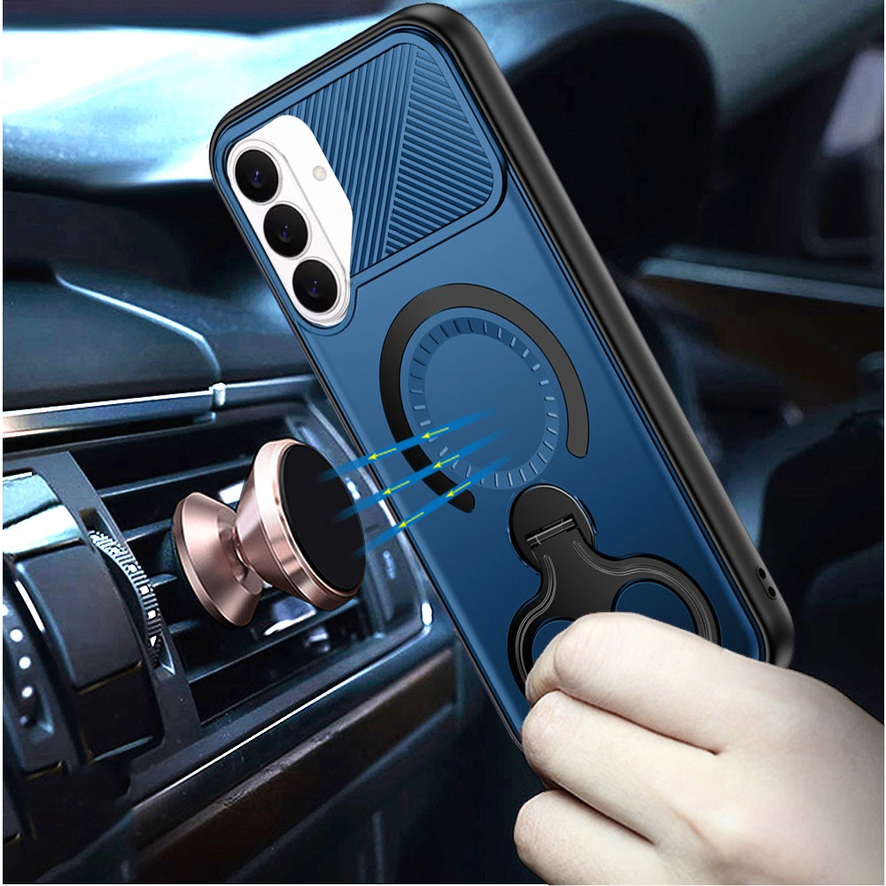 For Samsung Galaxy S26 Hybrid with Invisible 2 Hole Ring Stand Magnetic back Car Mount Friendly Protector Case Cover