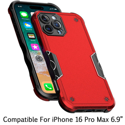 For Apple iPhone 16 Pro Max (6.9") Slim Tough Shockproof Hybrid Heavy Duty Dual Layer TPU Bumper Rugged Rubber Armor Case Cover